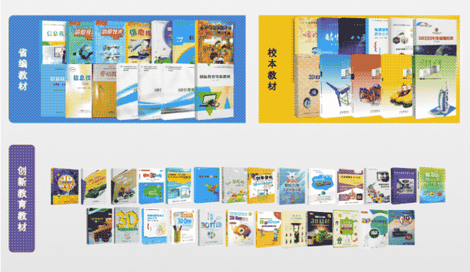 丰富的配套教材,辅助创新教育落地 丰富的配套教材,辅助创新教育落地